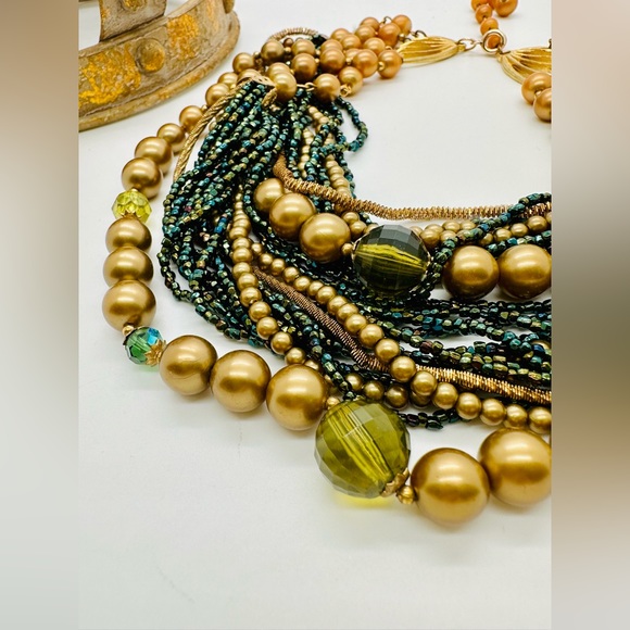 Vintage Multi Strand Statement Necklace - Picture 6 of 13